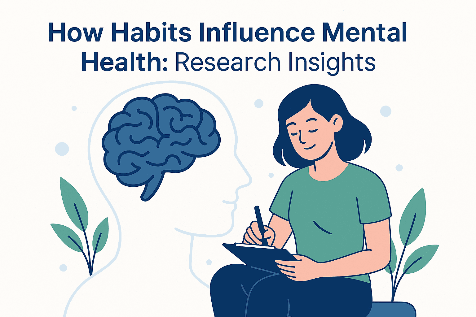 Illustration depicting the connection between daily habits and mental health