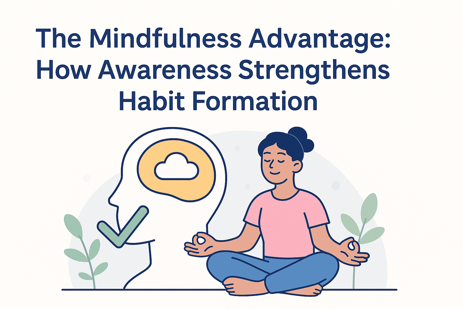 Illustration of mindfulness enhancing habit formation
