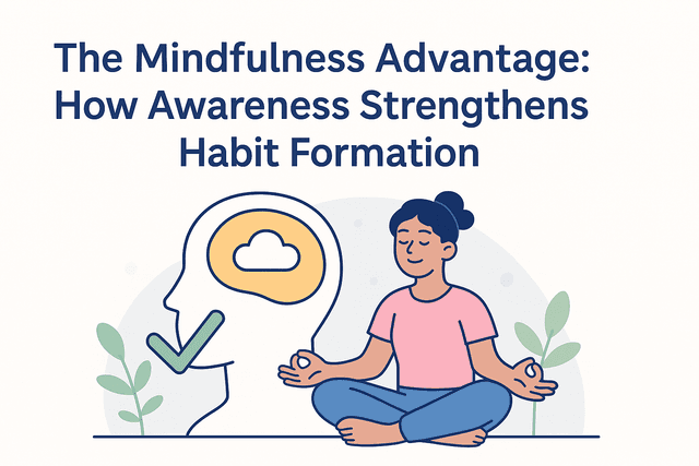 Illustration of mindfulness enhancing habit formation